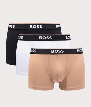 BOSS 3 Pack Power Trunks in Beige, White and Black at EQVVS Front Shot