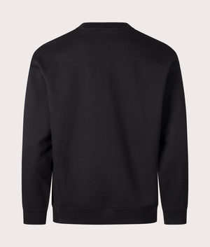 HUGO Relaxed Fit Dlogonty Sweatshirt in Black, 100% cotton. At EQVVS Menswear. Back shot