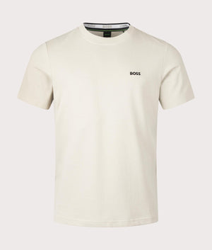 BOSS Pique Taddy T-Shirt in Light Beige for Men at EQVVS Front Shot