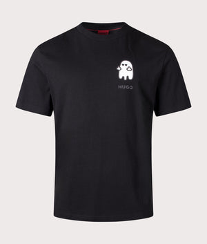 Hugo Relaxed Fit Dicatiko Ghost T-Shirt In black at EQVVS Menswear front shot