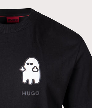 Hugo Relaxed Fit Dicatiko Ghost T-Shirt In black at EQVVS Menswear Detail shot