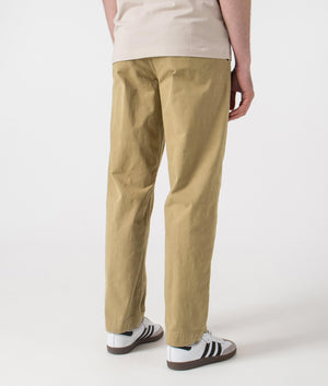 BOSS Straight Fit Chinos in Medium Beige. Shot at EQVVS. Back shot. 