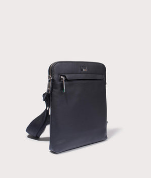 Ray Envelope Bag in Black from BOSS. Side angle shot at EQVVS.