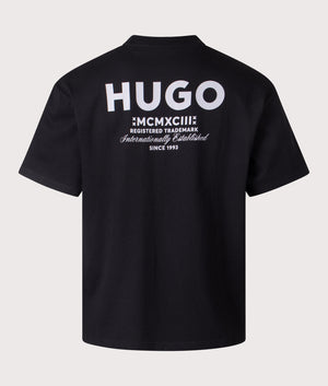 HUGO Nalono T-Shirt in Black. Shot at EQVVS. back shot. 