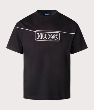 HUGO Noideryo T-Shirt in Black, shot at EQVVS. Front shot. 