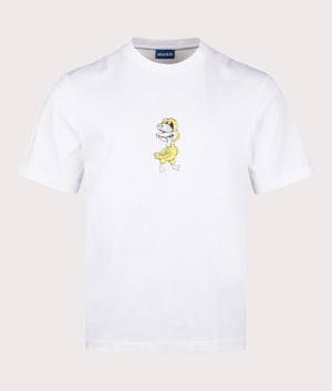 HUGO Nutungo T-shirt in white, 100% cotton at EQVVS. Front shot. 