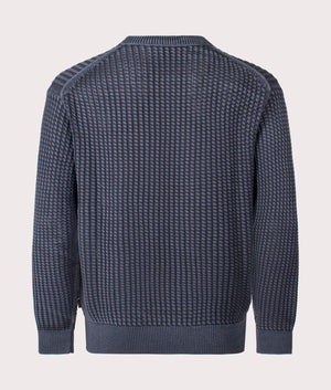 BOSS Relaxed Fit Agolan Jumper in Dark Blue at EQVVS Menswear Back Shot