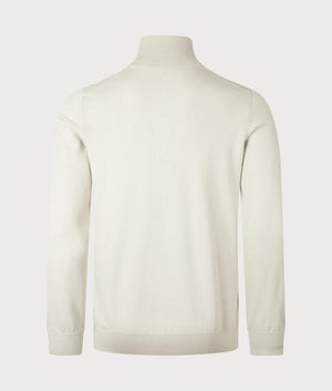 Kanobix Quarter Zip Sweatshirt in Light Beige by BOSS at EQVVS. Reverse shot. 