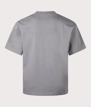 HUGO Oversized Dinkee T-Shirt in Open Grey, 100% cotton at EQVVS. Back shot. 