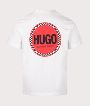 HUGO Derdcho T-Shirt in White. Shot at EQVVS. Back shot. 