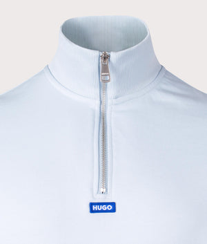 Hugo Neeler Sweatshirt in 487 Open Blue. Shot at EQVVS. Detail Shot