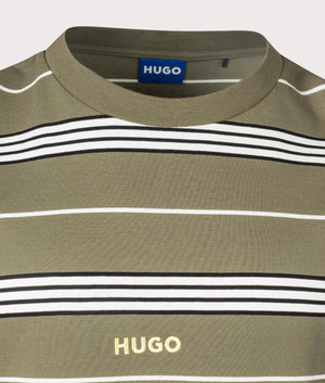 Hugo Oversized Nostrilio T-Shirt in 345 Open Green. Shot at EQVVS. Detail shot