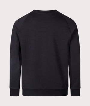 BOSS Salbo Rib Sweatshirt in Black for Men. EQVVS Back Shot.