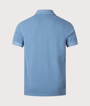 BOSS Prime Polo Shirt in Open Blue. Shot at EQVVS.  Back shot. 