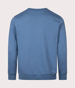 BOSS Relaxed Fit Westart Sweatshirt in Open Blue. EQVVS Back Shot.