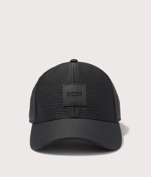 BOSS Seersucker Zed Cap in Black. Shot at EQVVS.  Front shot. 