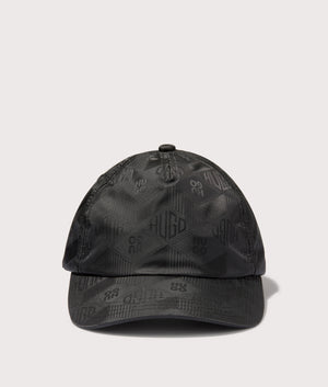 HUGO Jude M Geo Cap in Black. Shot at EQVVS. Front shot. 