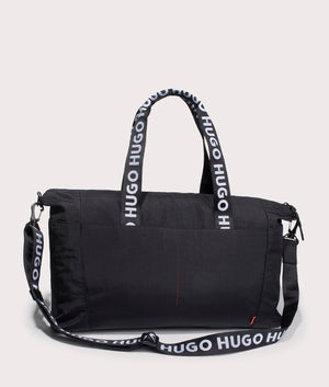 HUGO Colyns Holdall in Black. Shot at EQVVS. Back shot