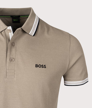 Open Green Paddy Polo Shirt by BOSS. Shot at EQVVS. 