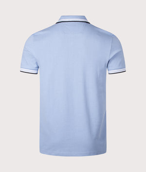 Paddy Polo Shirt by BOSS in light blue. Shot at EQVVS.