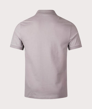 BOSS Slim Fit Passenger Polo Shirt in Open Grey, Cotton-rich blend, At EQVVS menswear. Back shit