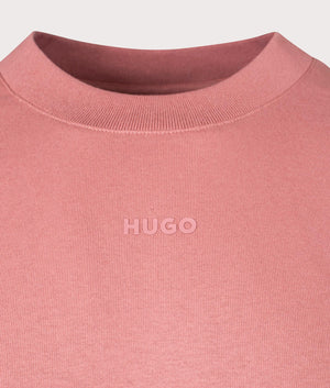 Relaxed Fit Dapolino T-Shirt in Open Pink from HUGO. Detail angle shot at EQVVS.