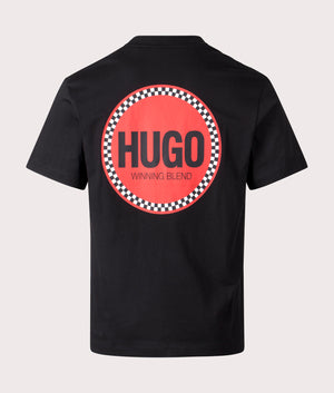 Hugo Relaxed Fit Derdcho T-Shirt in Black. Shot at EQVVS. Back Shot