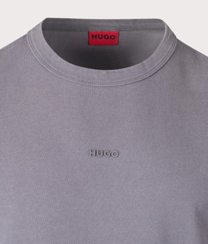 HUGO Docku T-Shirt in Open Grey. Shot at EQVVS. Detail shot. 