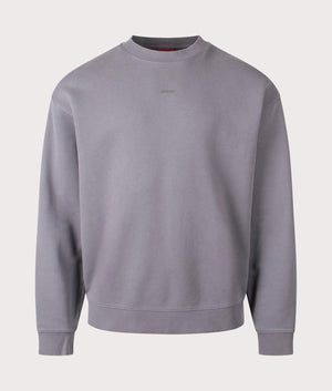 HUGO Dopaly Sweatshirt in Open Grey. Shot at EQVVS. Front shot. 