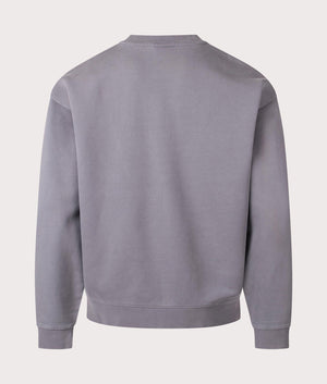 HUGO Dopaly Sweatshirt in Open Grey. Shot at EQVVS. Back shot. 