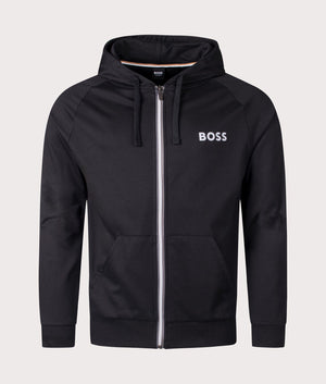 Zip Through Hoodie BOSS Black, shot at EQVVS. Front shot. 