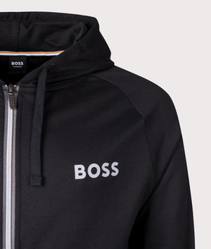 Zip Through Hoodie BOSS Black, shot at EQVVS. Detail shot. 