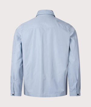 HUGO Emmond Overshirt in Open Blue. Shot at EQVVS.  Back shot. 