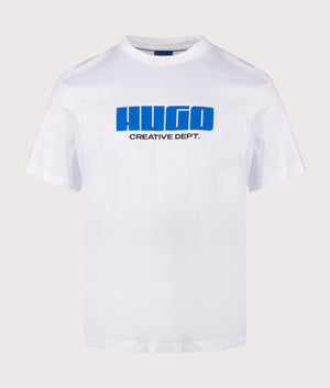 HUGO Newromi T-Shirt in White. Shot at EQVVS. Front shot. 