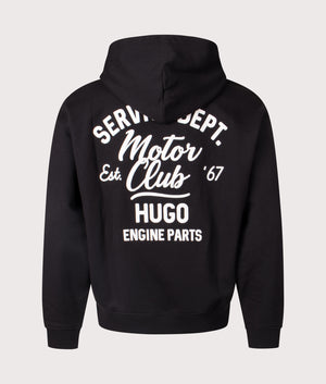 HUGO Nualo Hoodie in Black. Shot at EQVVS.  Back shot. 