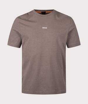 BOSS Relaxed Fit TChup T-Shirt in Open Beige at EQVVS. Front Shot.