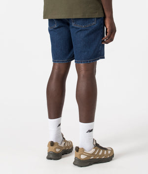 Newell Denim Short in Medium Wash by Carhartt. EQVVS Back Model Shot