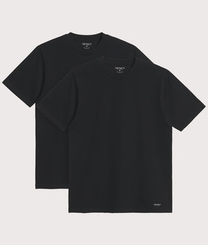 Carhartt WIP Two Pack Crew Neck T-Shirt in Black for men at EQVVS Two T-shirts Front Shot