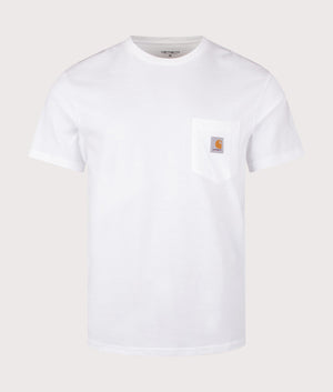 Carhartt WIP Pocket T-Shirt in White. EQVVS Front Shot.