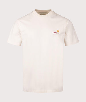 Carhartt WIP Relaxed American Script T-Shirt in Natural at EQVVS. Front Shot.