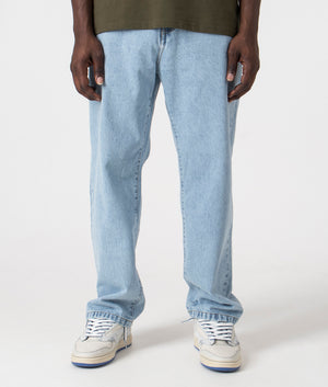Relaxed Fit Landon Jeans in Blue by Carhartt. EQVVS Front Model Shot. 