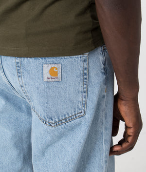 Relaxed Fit Landon Jeans in Blue by Carhartt. EQVVS Detail Model Shot.