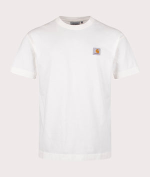 Carhartt WIP Relaxed Fit Nelson T-Shirt in Wax. Front angle shot at EQVVS.