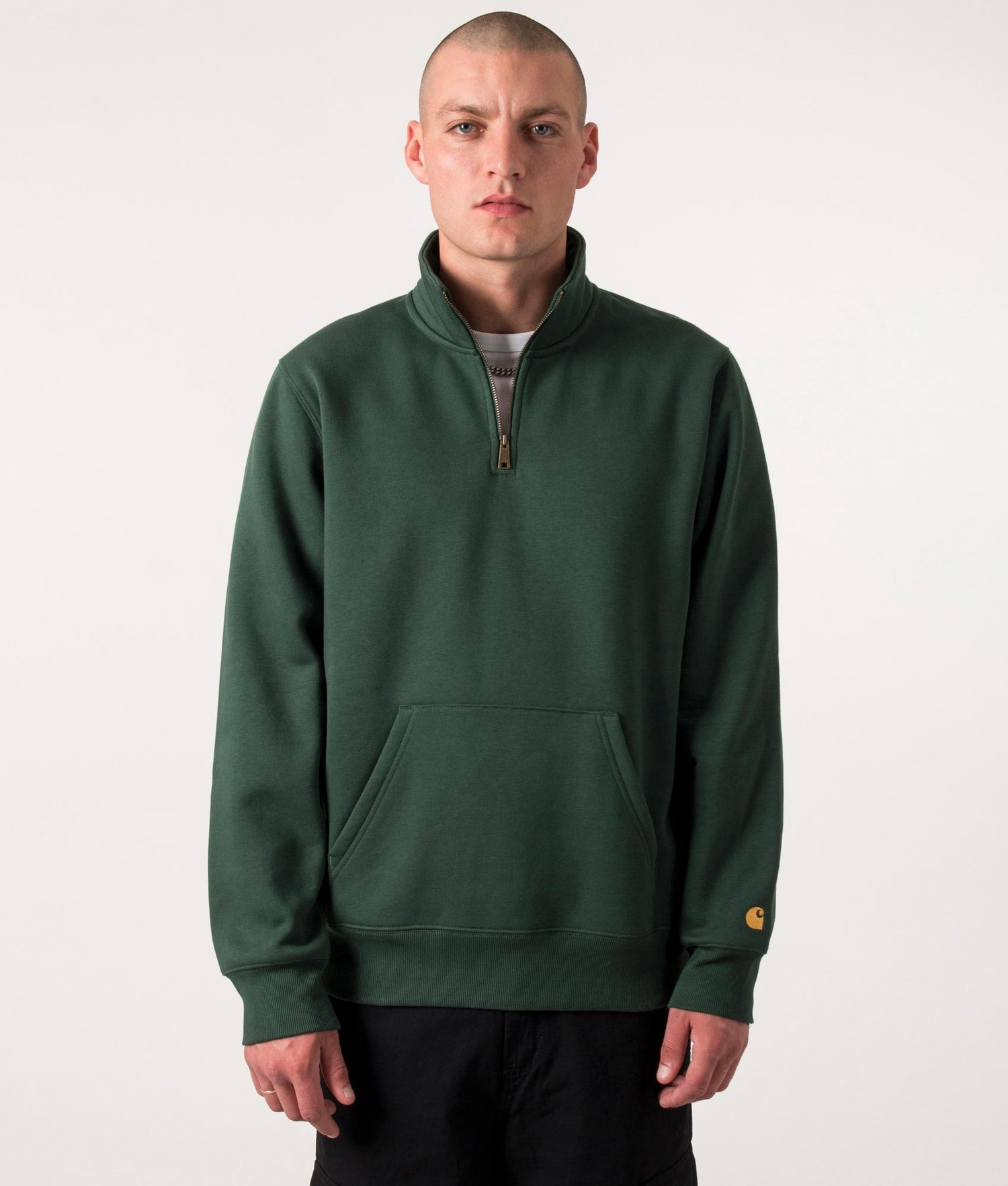 Quarter Zip Sweatshirt Discovery Green Gold Carhartt WIP EQVVS