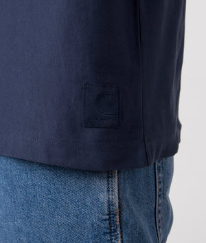 Relaxed-Fit-Dawson-T-Shirt-Blue-Carhartt-WIP-EQVVS-Front-Image