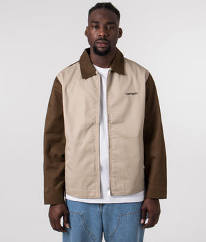 Module Script Jacket in Lumber by Carhartt WIP. EQVVS Front Angle Shot.