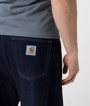 Carhartt WIP Landon Pants in dark blue. Shot at EQVVS, detail shot. 