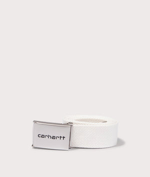 Carhartt WIP Clip Belt in Wax white . Roll shot at EQVVS