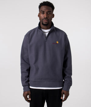 Relaxed Fit Half Zip American Script Sweatshirt in Zeus Carhartt