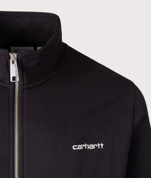 Carhartt WIP Script Embroidery Jacket in Black/White. EQVVS Detail Shot.